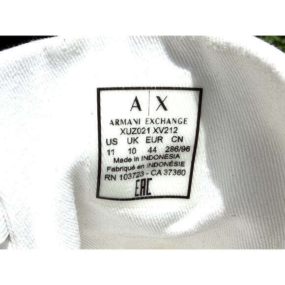 Armani Exchange Men\'s High Top Icon Logo Canvas Sneakers White Size 11 Excellent